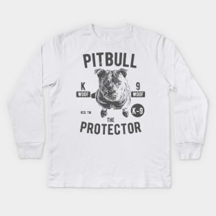 Pitbull Protector Kids Long Sleeve T-Shirt